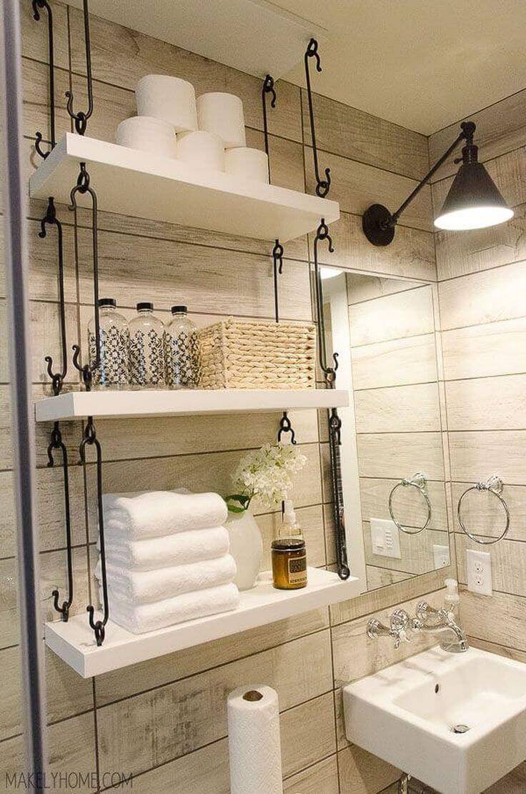 Smart Over the Toilet Storage Solutions [42 Chic Options!]