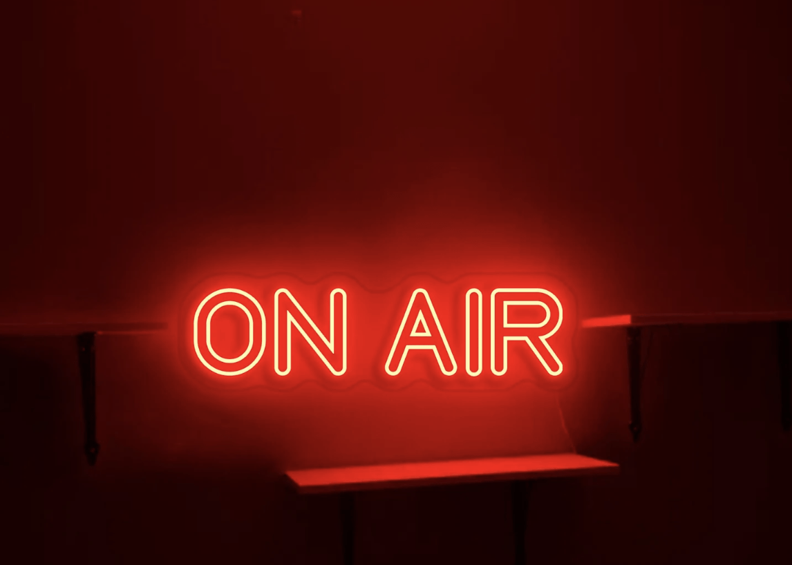 on air red neon light