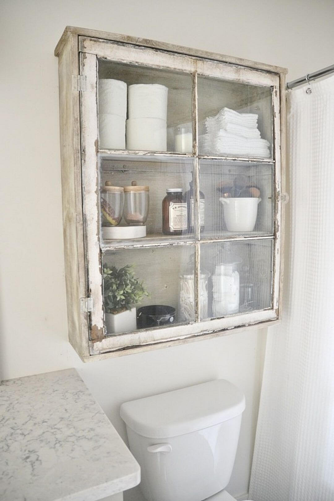 Over the Toilet Shelf Wall Mounted with Metal Frame for Bathroom