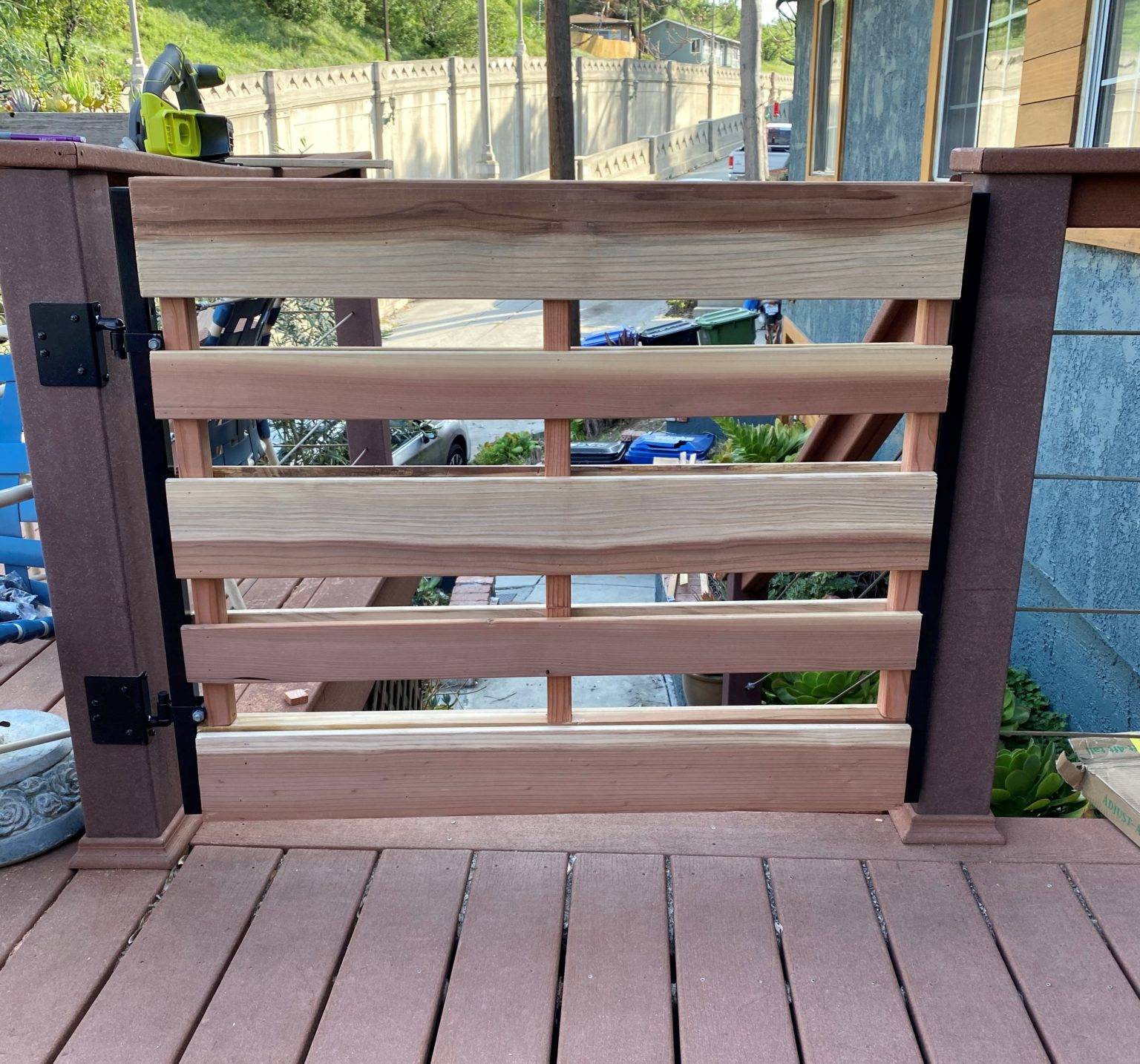 easy DIY deck gate wood