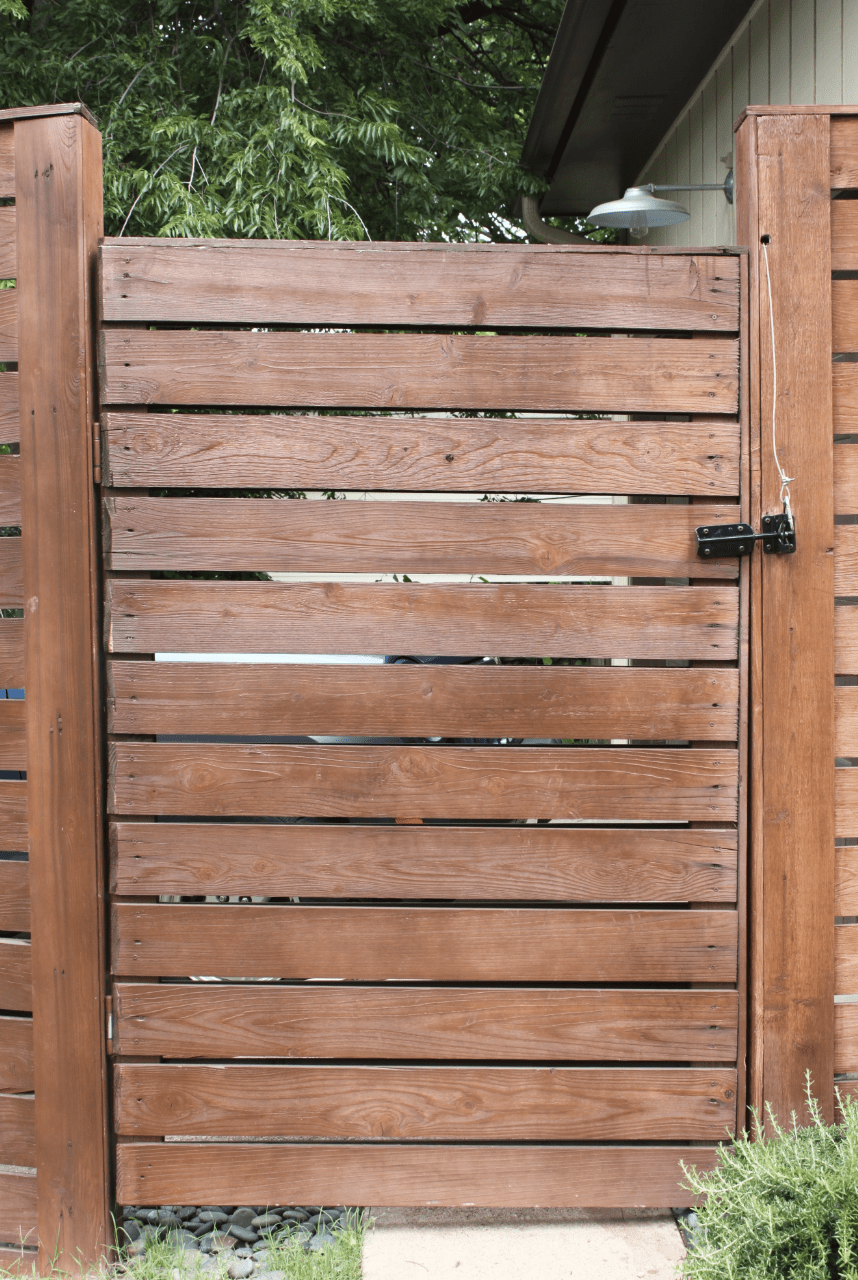 wood slat modern gate