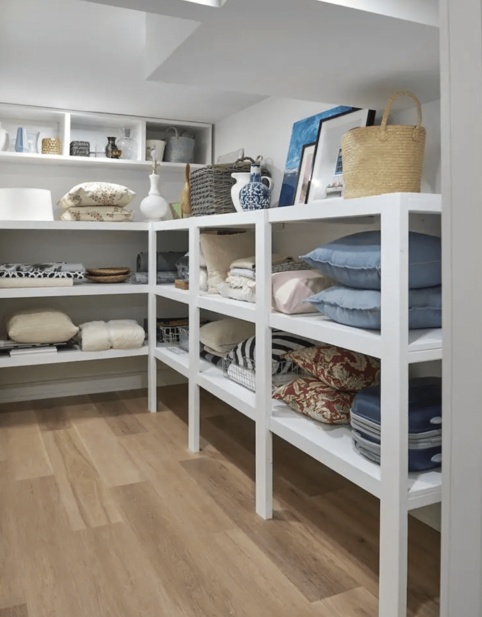 Basement Storage Ideas - Open Closet - Shelving - Contemporary