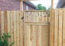wooden gate in backyard