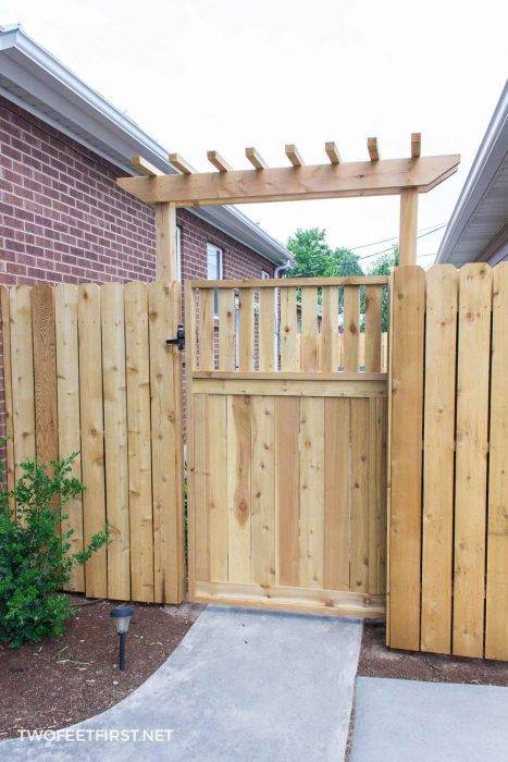 wooden gate in backyard