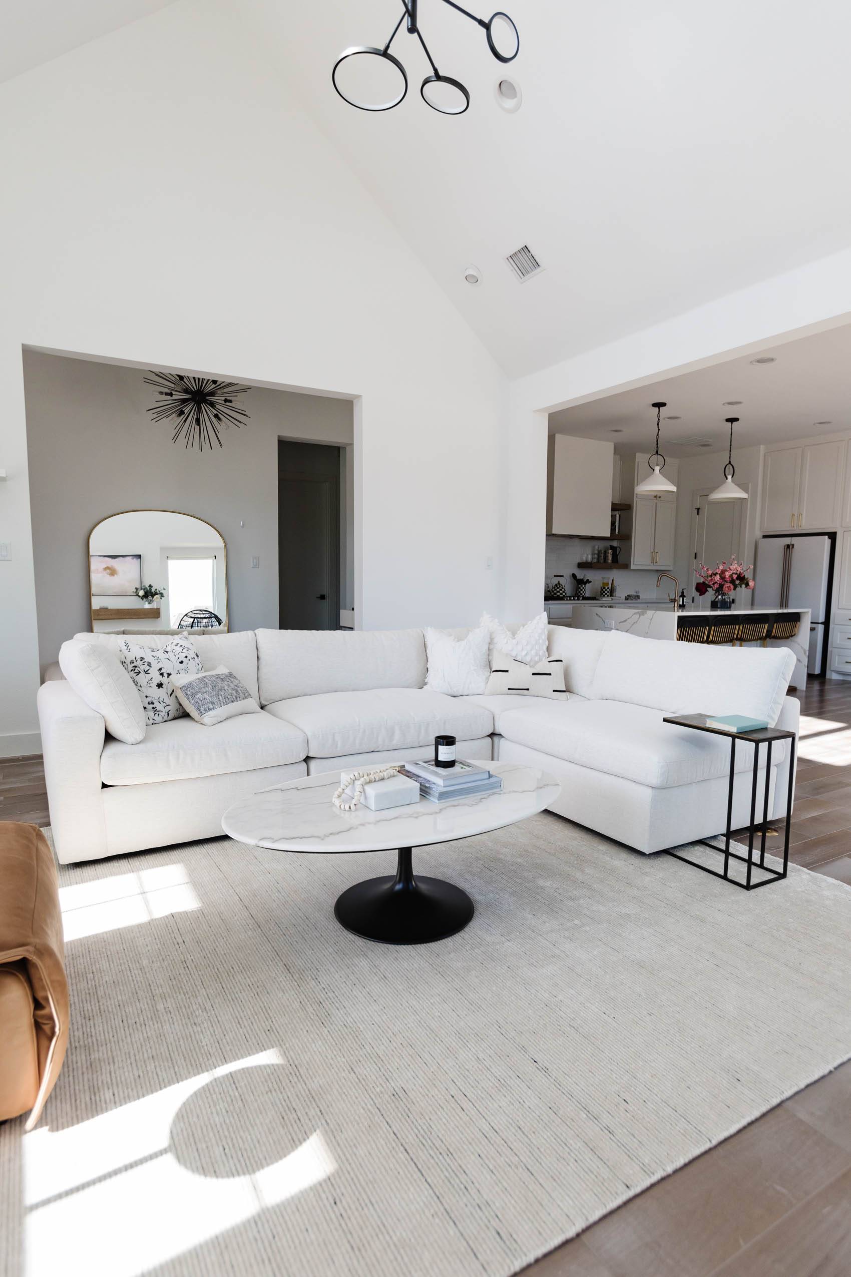 white sofa living room