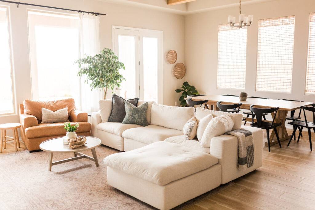 white sofa living room