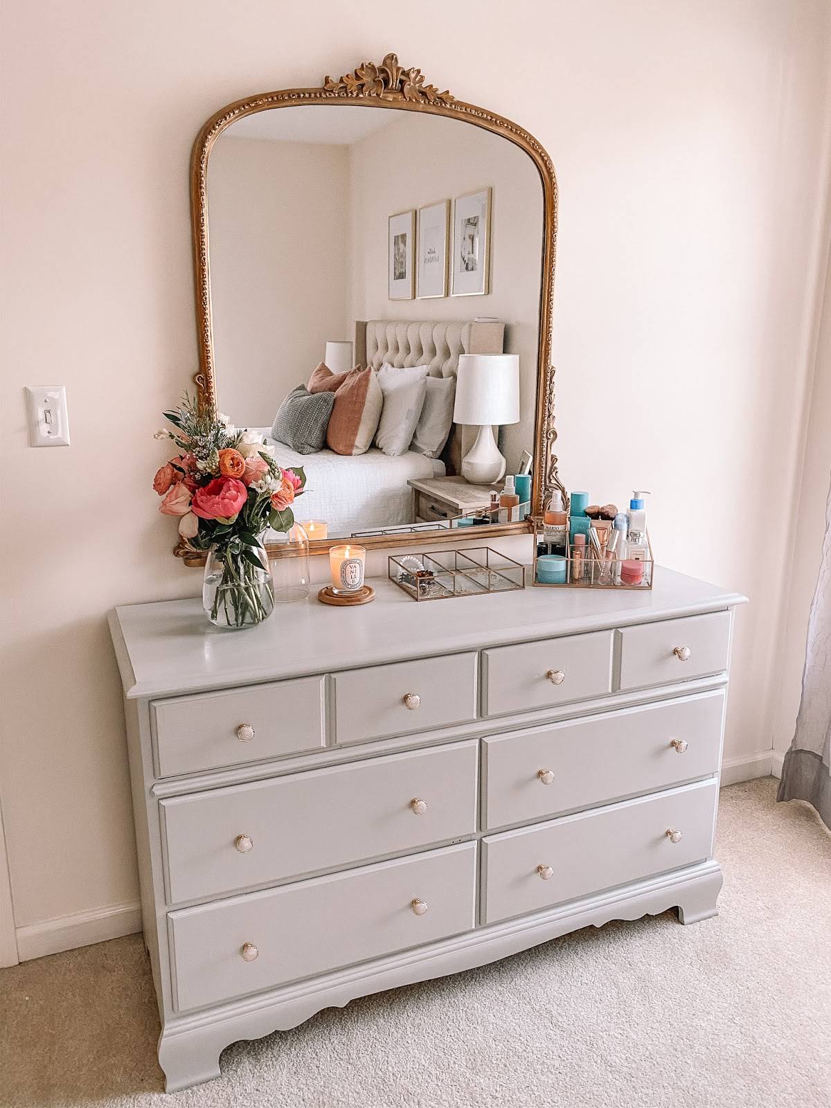 dresser and mirror