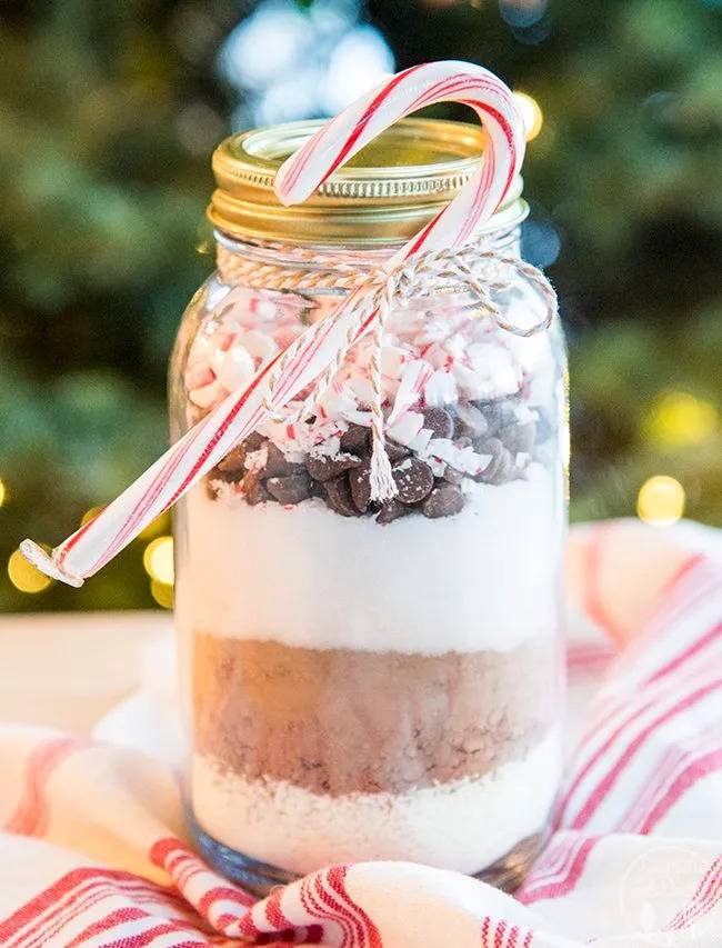 hot chocolate mix in a jar