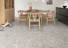 terrazzo floor in modern dining room