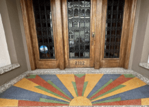 terrazzo floor with pattern front door