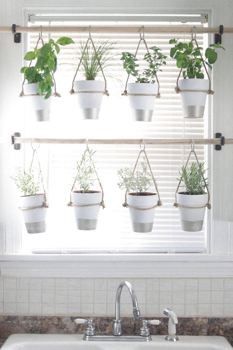 hanging pots in kitchen window vertical garden