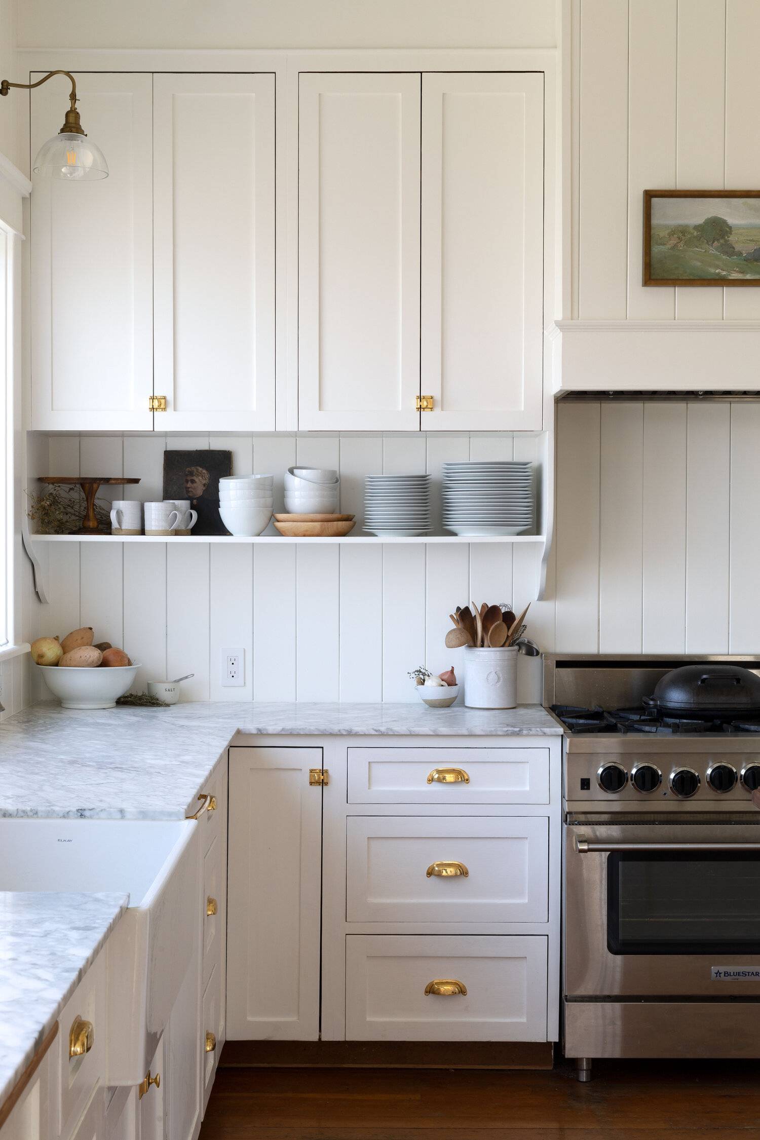 open kitchen shelving