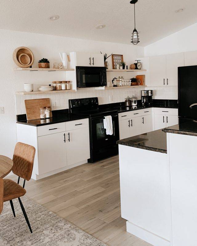 open kitchen shelving