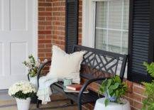 front porch decorated for spring