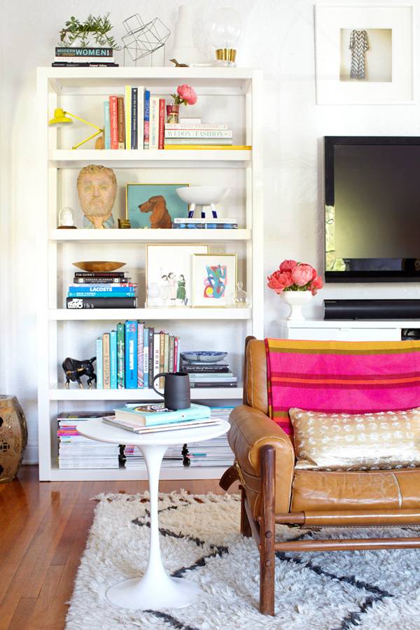 styled bookshelves