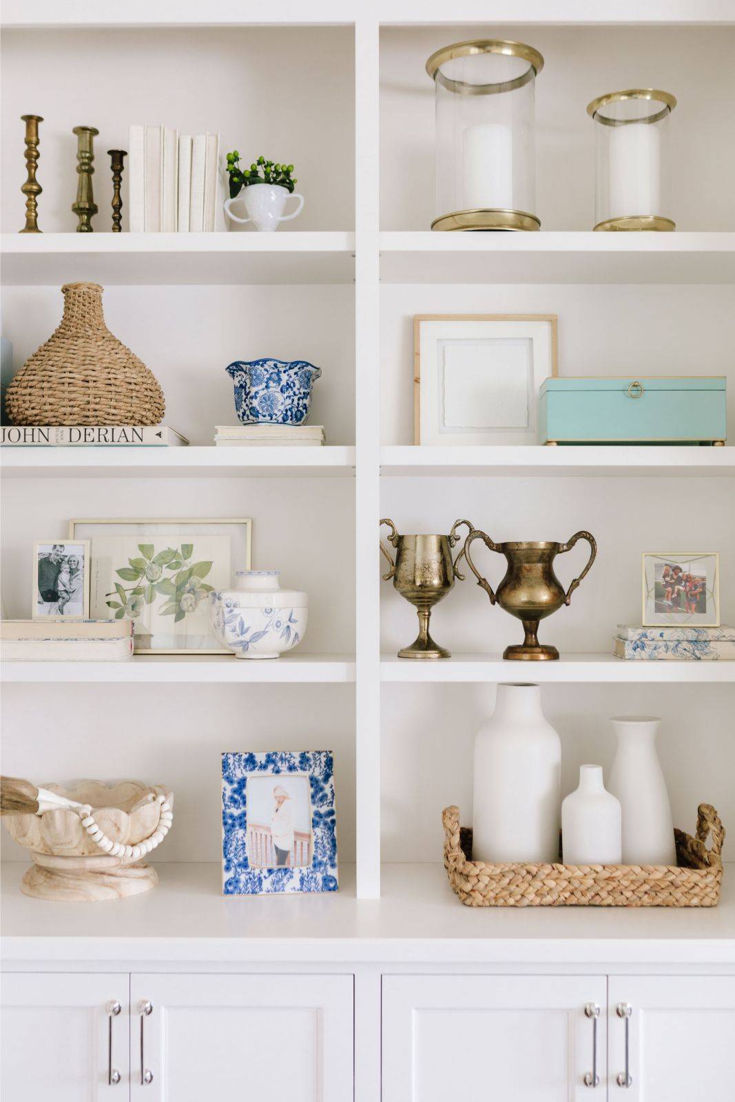 styled bookshelves