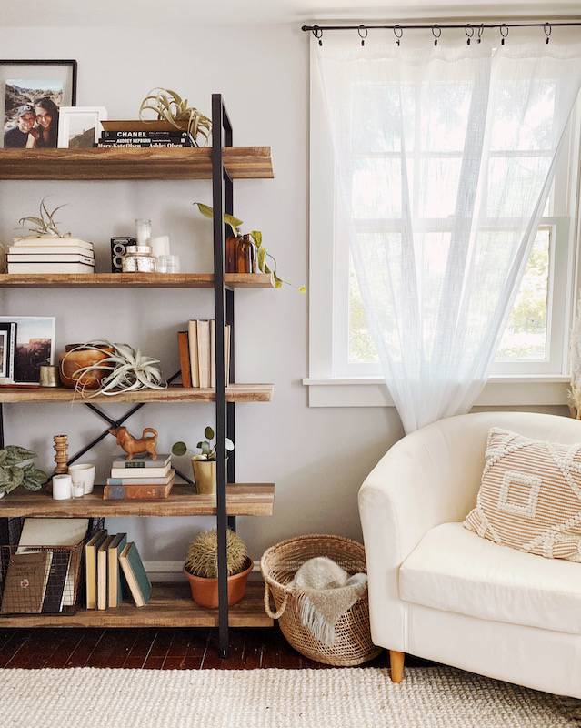 styled bookshelves 