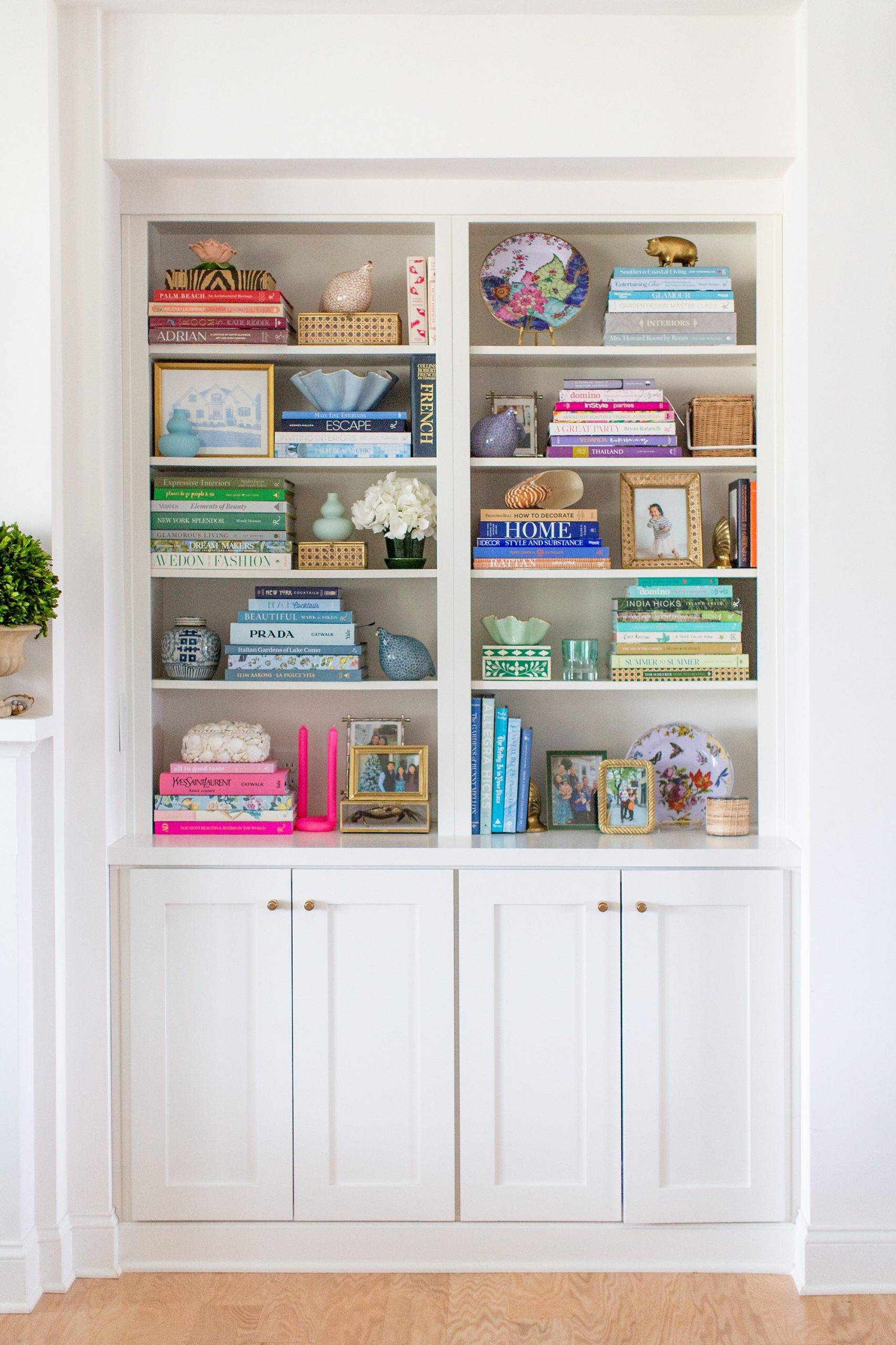 styled bookshelves