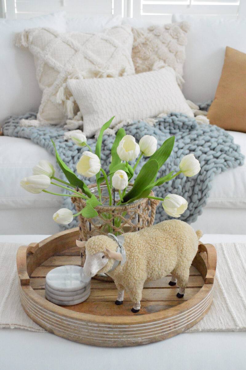 spring decor for coffee table