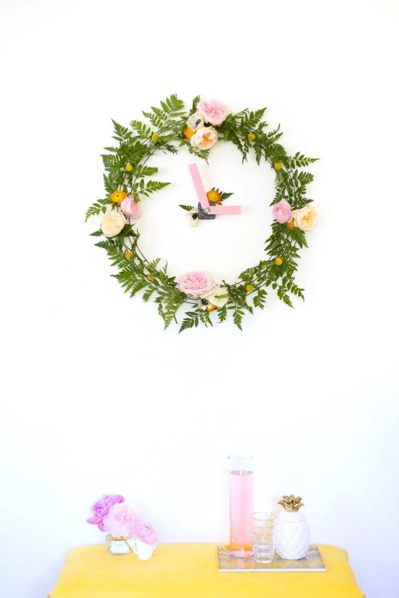 floral wall clock