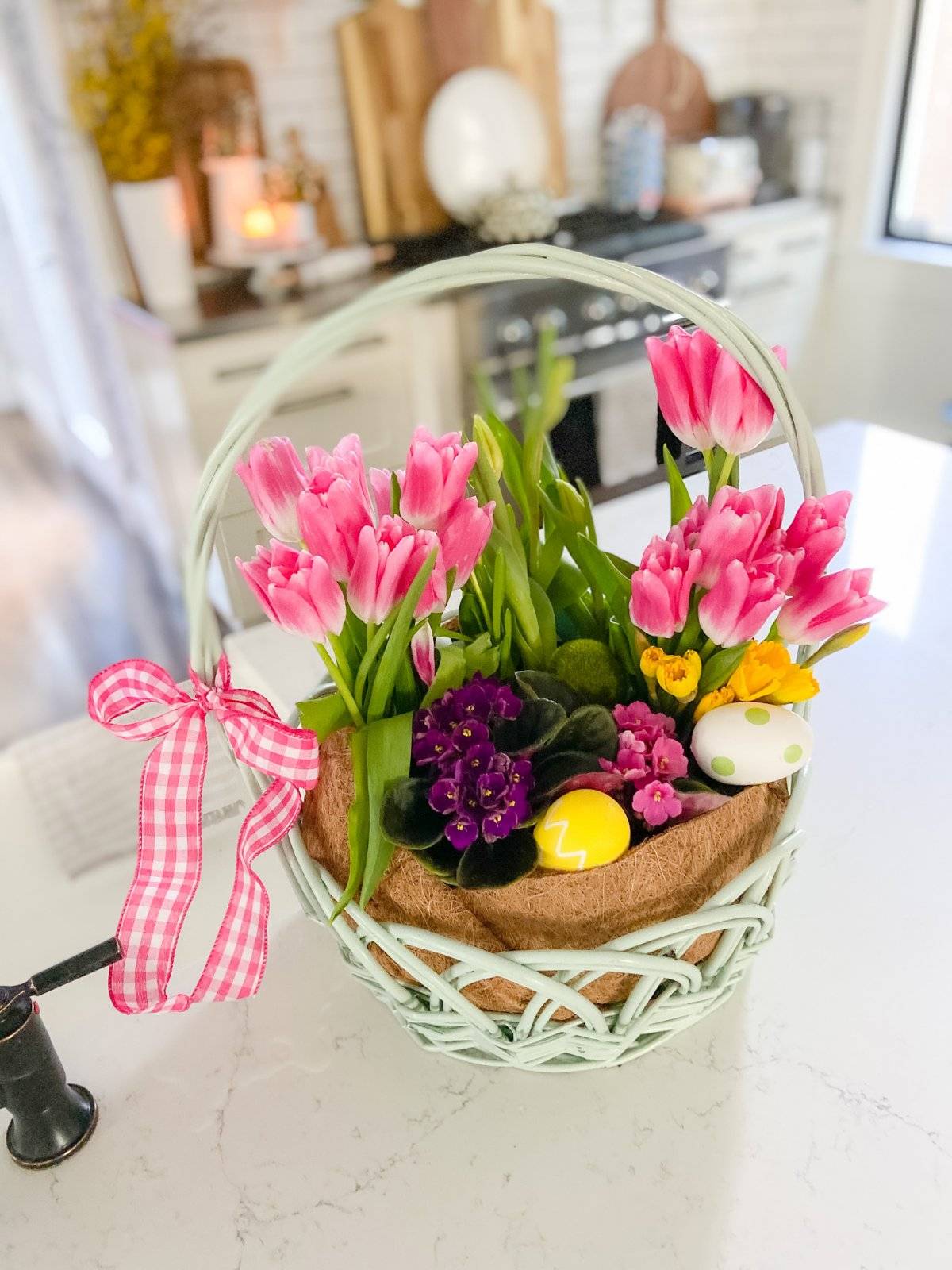 a spring flower arrangement