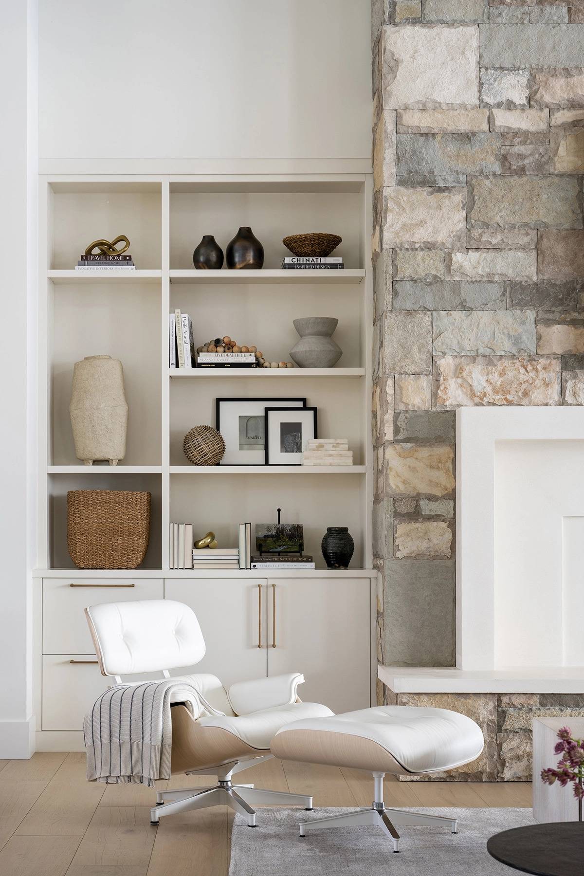 styled bookshelves