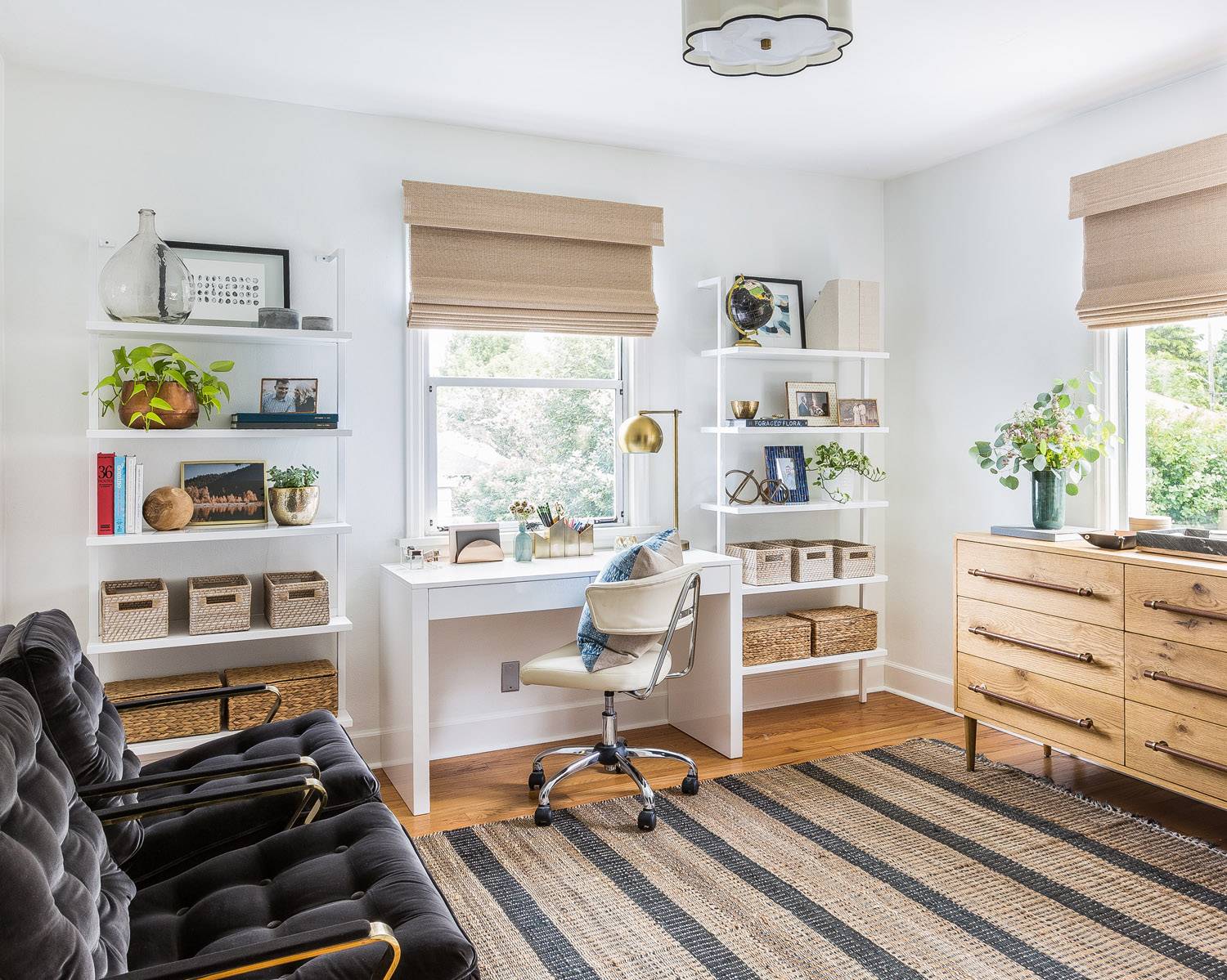 styled bookshelves