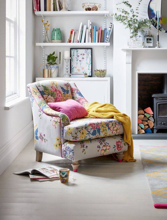 floral armchair