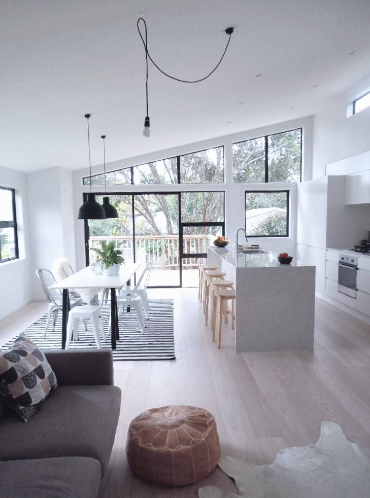 open plan living room and kitchen