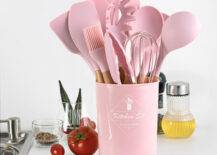 pink utensils
