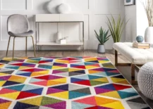 colorful area rug bold
