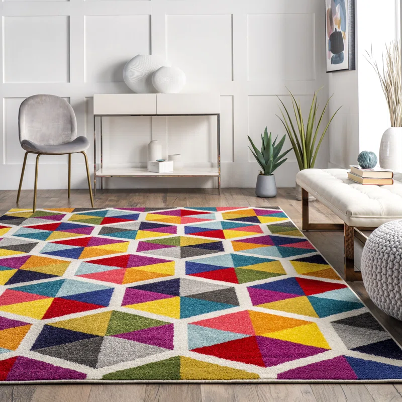 colorful area rug bold