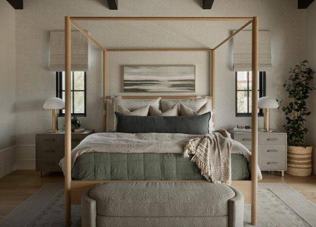 15 Minimalist Canopy Beds For A Simple But Classy Bedroom Decoist   Wood Canopy 52296 650x467 