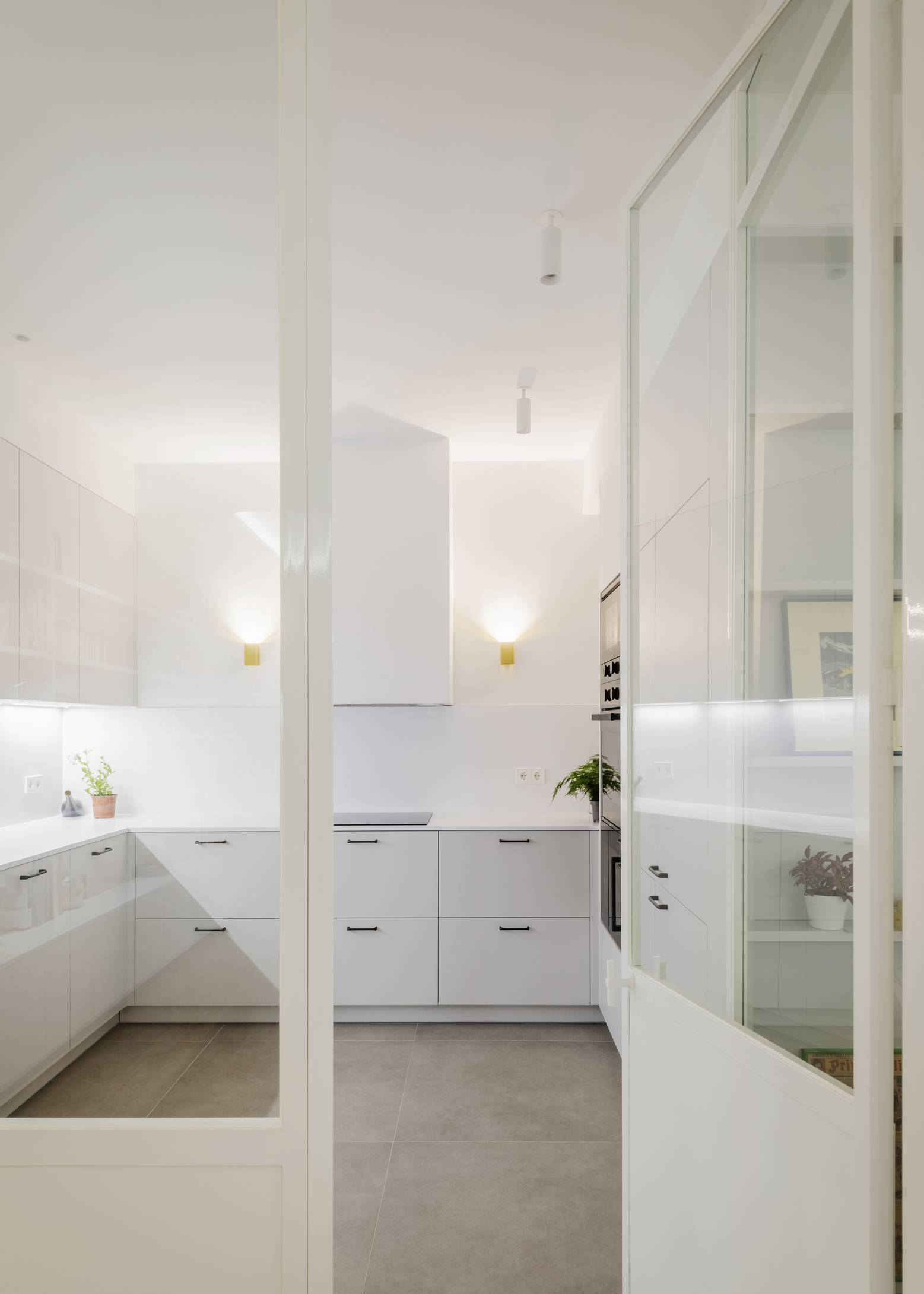 white modern kitchen with natural light 