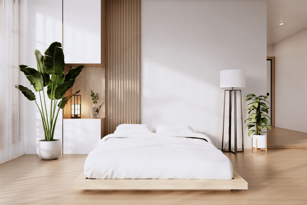 natural white japanese style bedroom