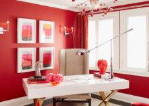 red home office