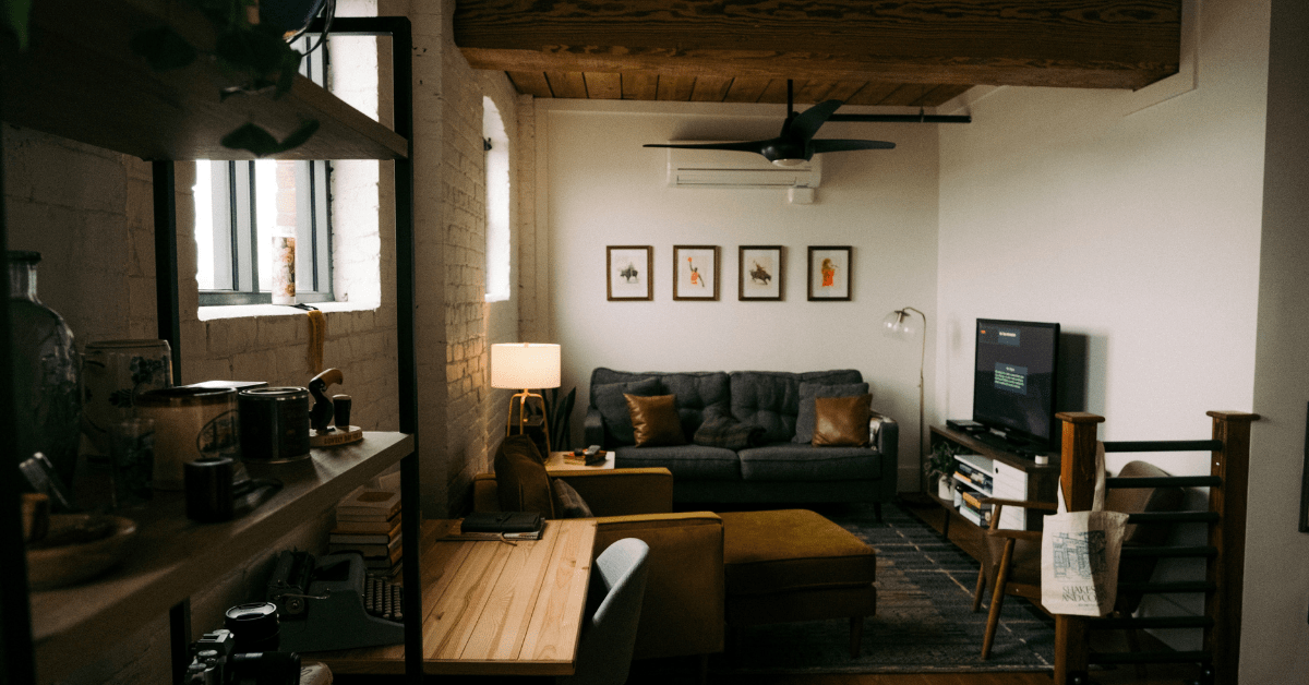 Living room of a cottagecore house.