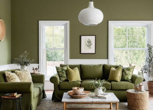 Olive Green Color: Discover What Colors Go With Olive Green in Home ...