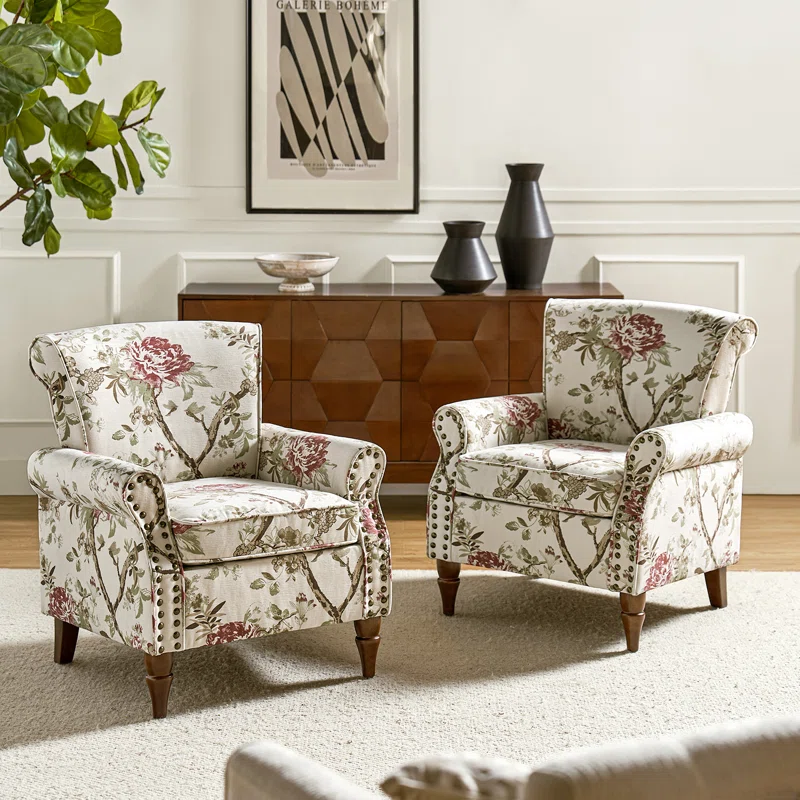 floral armchairs wayfair product photo