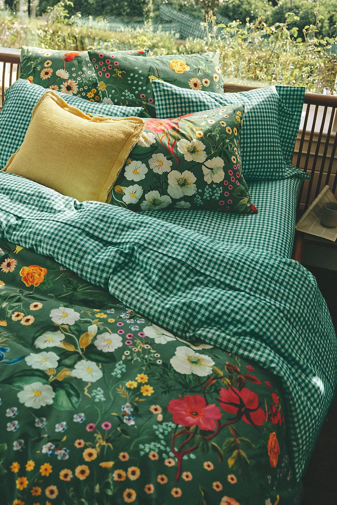 green floral bedding product photo