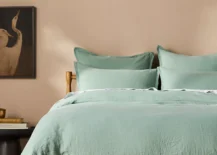 sage green bedding product photo