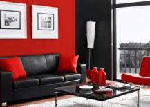 Black and red living room.