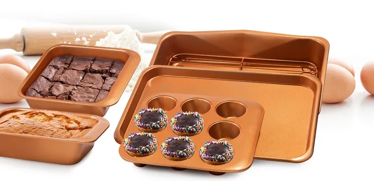 gold bakeware set from wayfair on white background