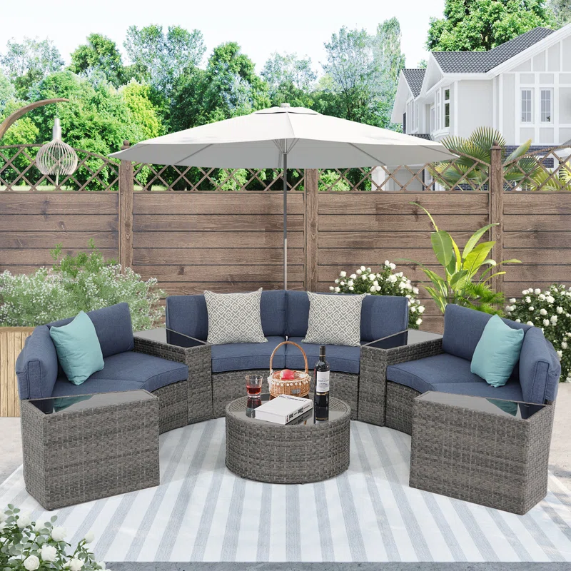outdoor seating with umbrella