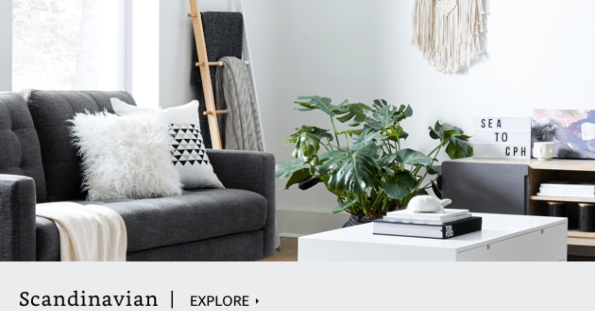 Scandinavian-styled living room.