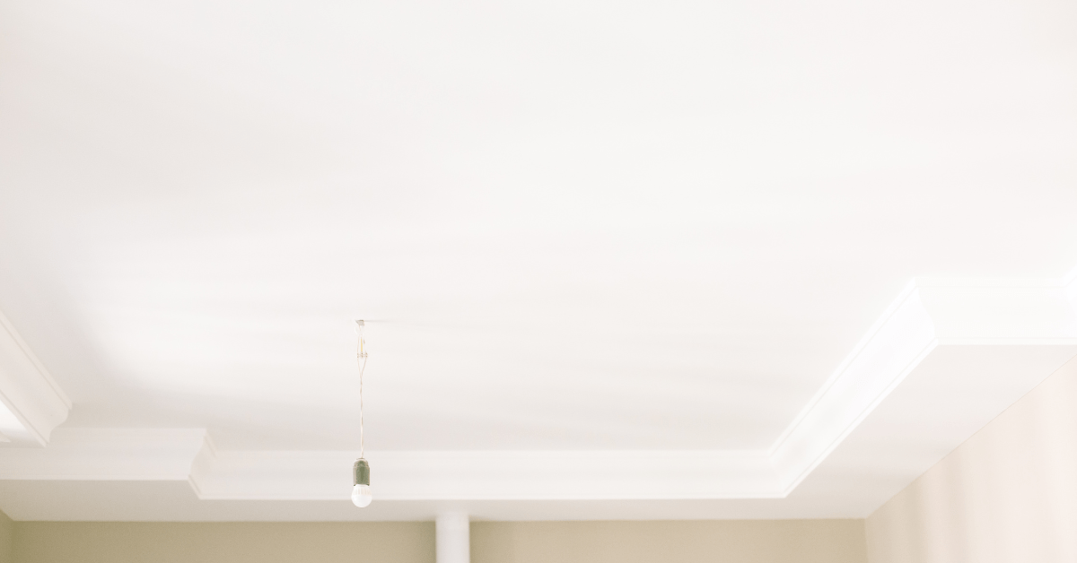 A ceiling painted white.