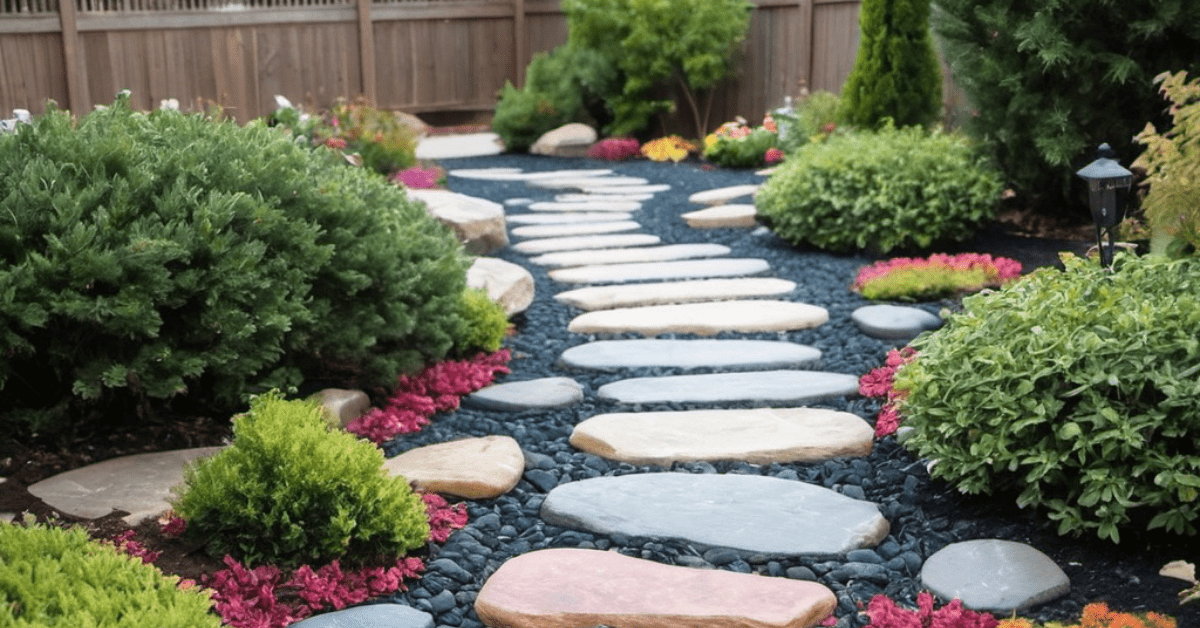 A colorful stone walkway.