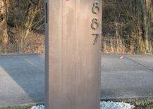 industrial style mailbox with numbers