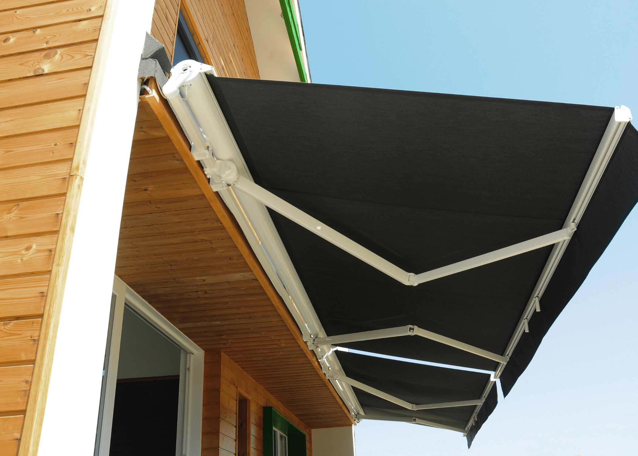 close up of patio awning