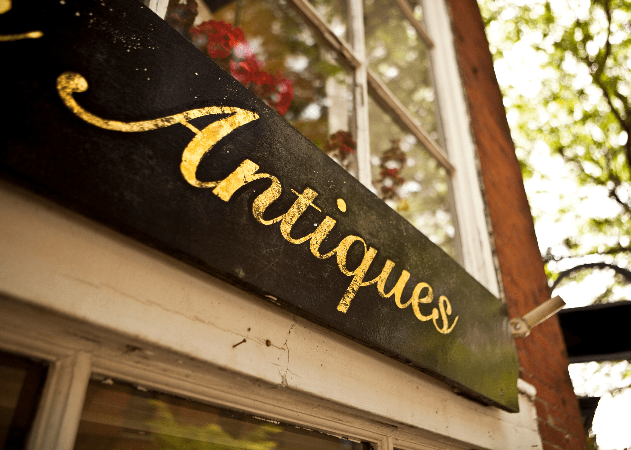 close up of antique sign